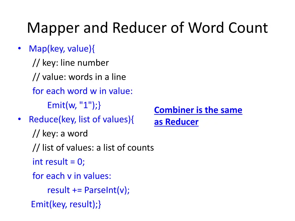 mapper and reducer of word count