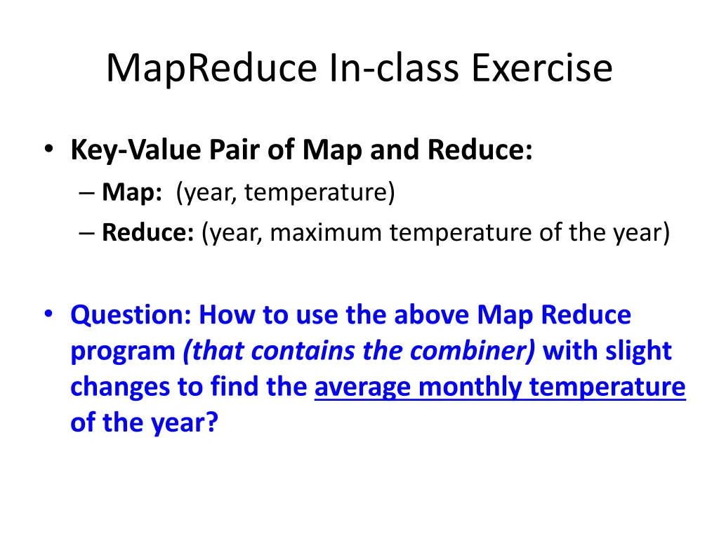 mapreduce in class exercise 1