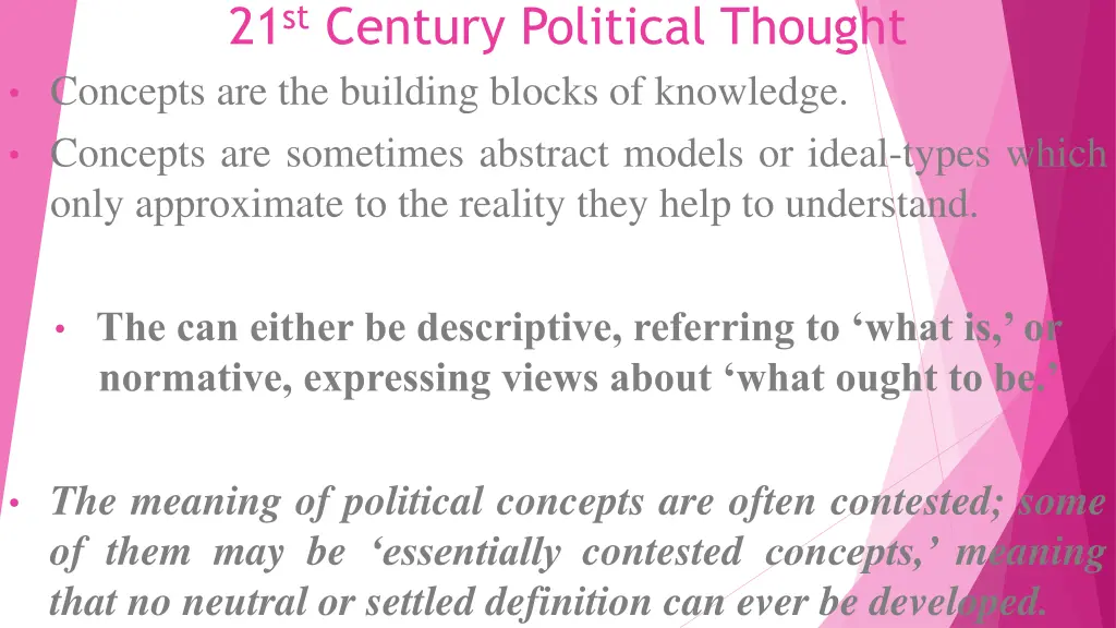 21 st century political thought concepts