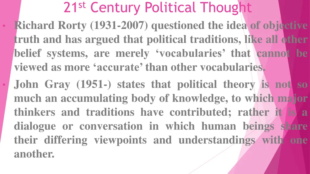 21 st century political thought richard rorty