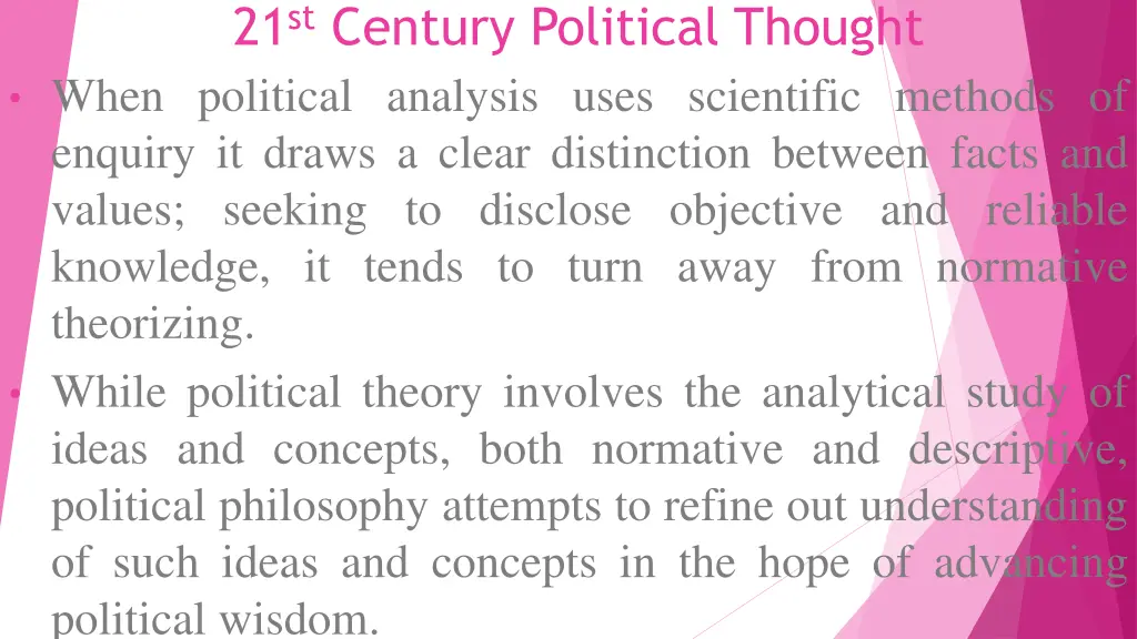 21 st century political thought when political