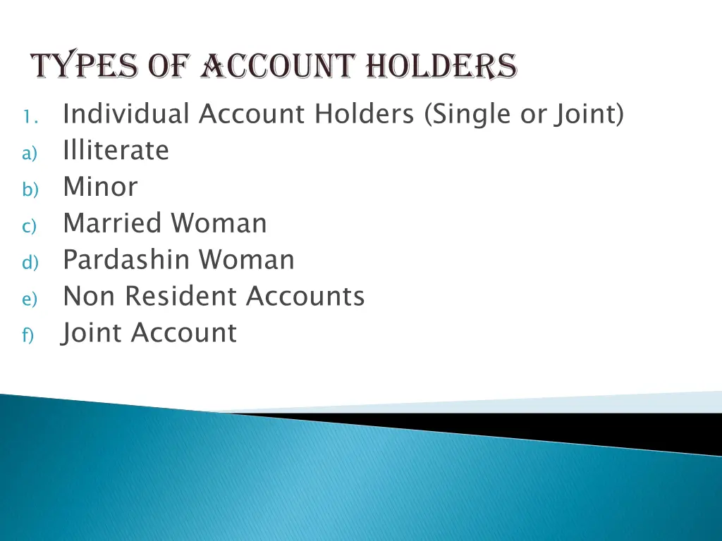 1 individual account holders single or joint