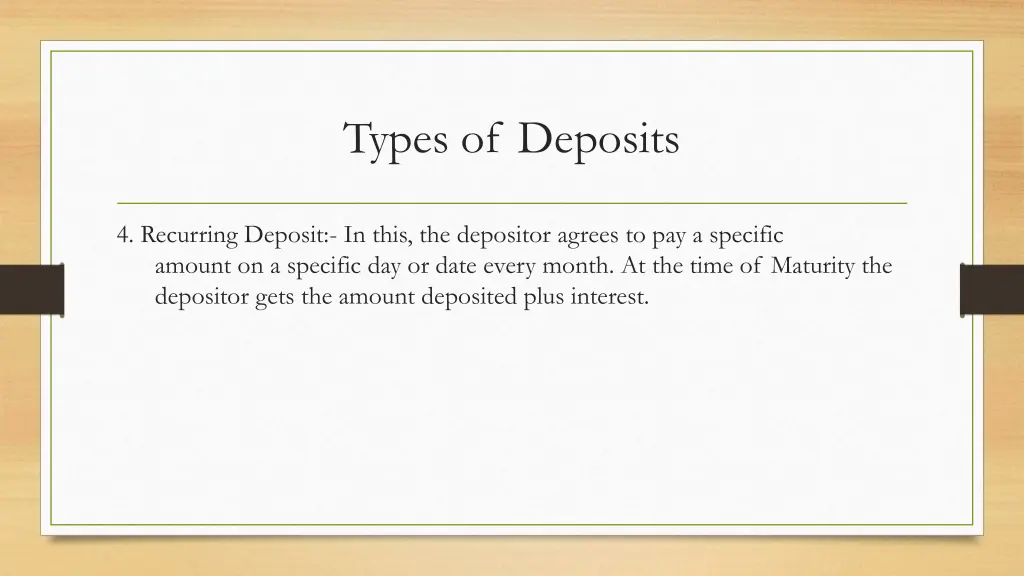 types of deposits 1