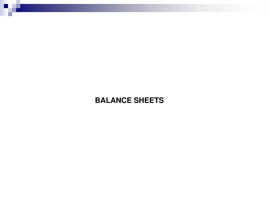 balance sheets