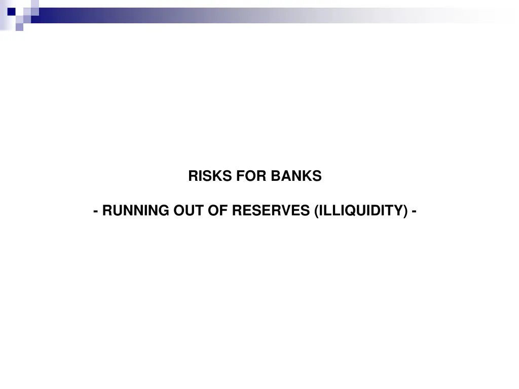 risks for banks