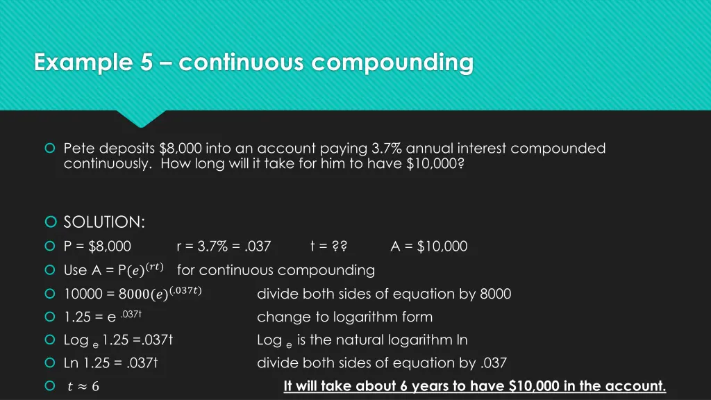 example 5 continuous compounding