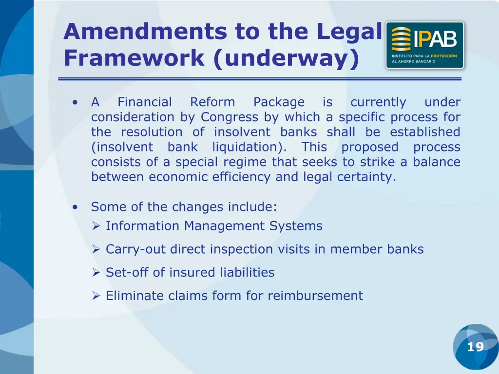 amendments to the legal framework underway