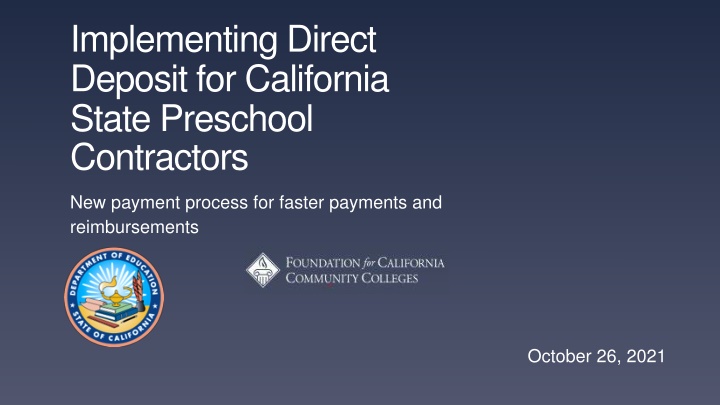 implementing direct deposit for california state