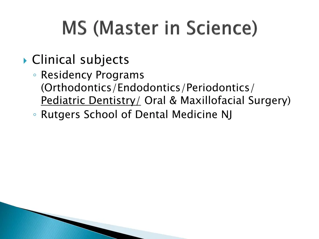 clinical subjects residency programs orthodontics