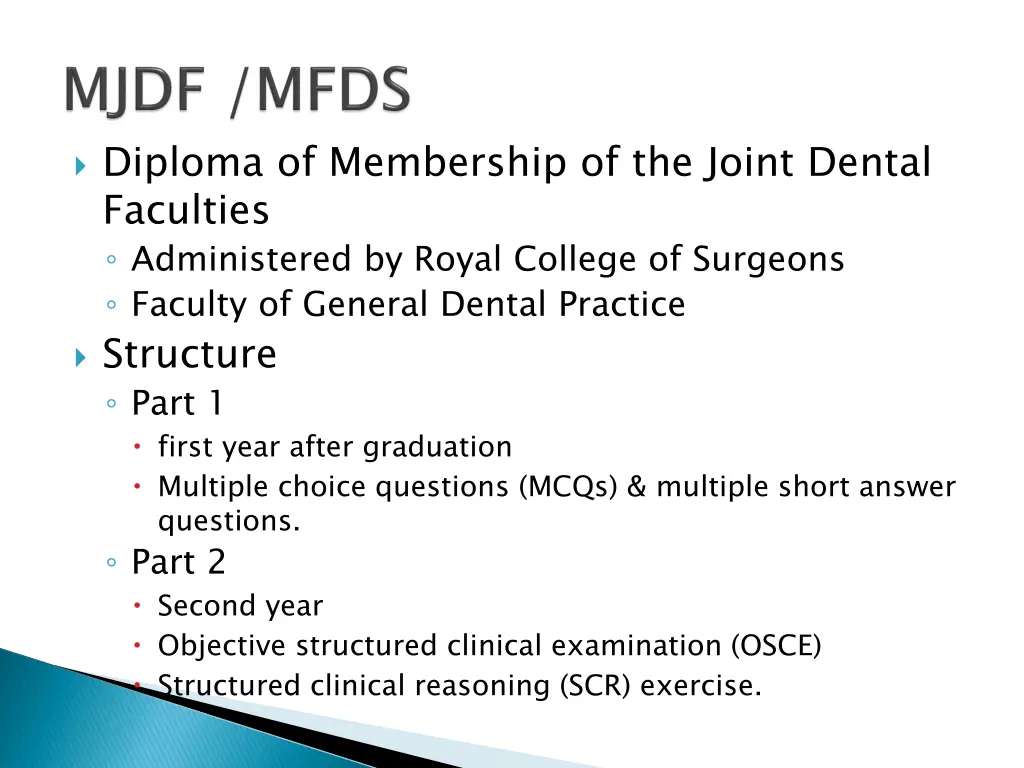 diploma of membership of the joint dental