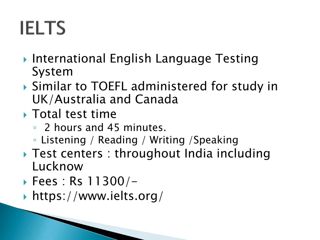 international english language testing system