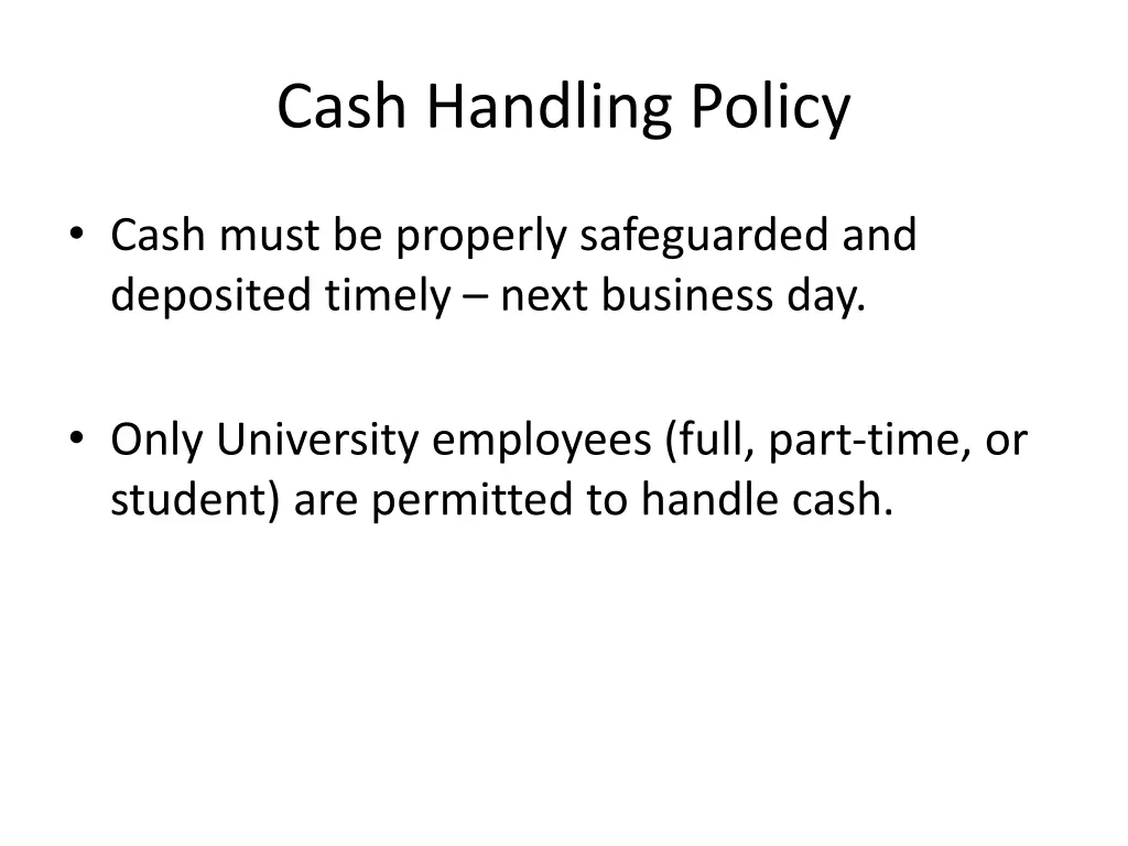 cash handling policy