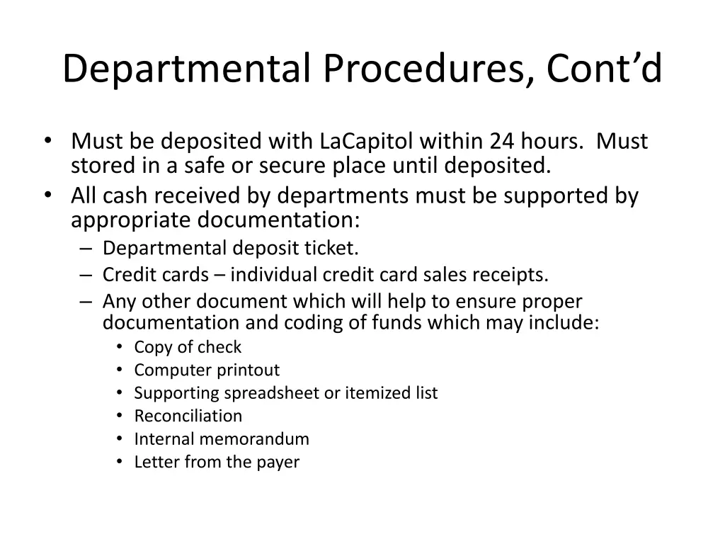 departmental procedures cont d 2