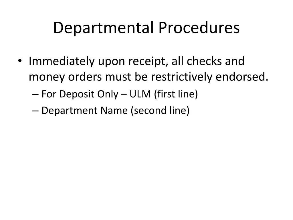 departmental procedures