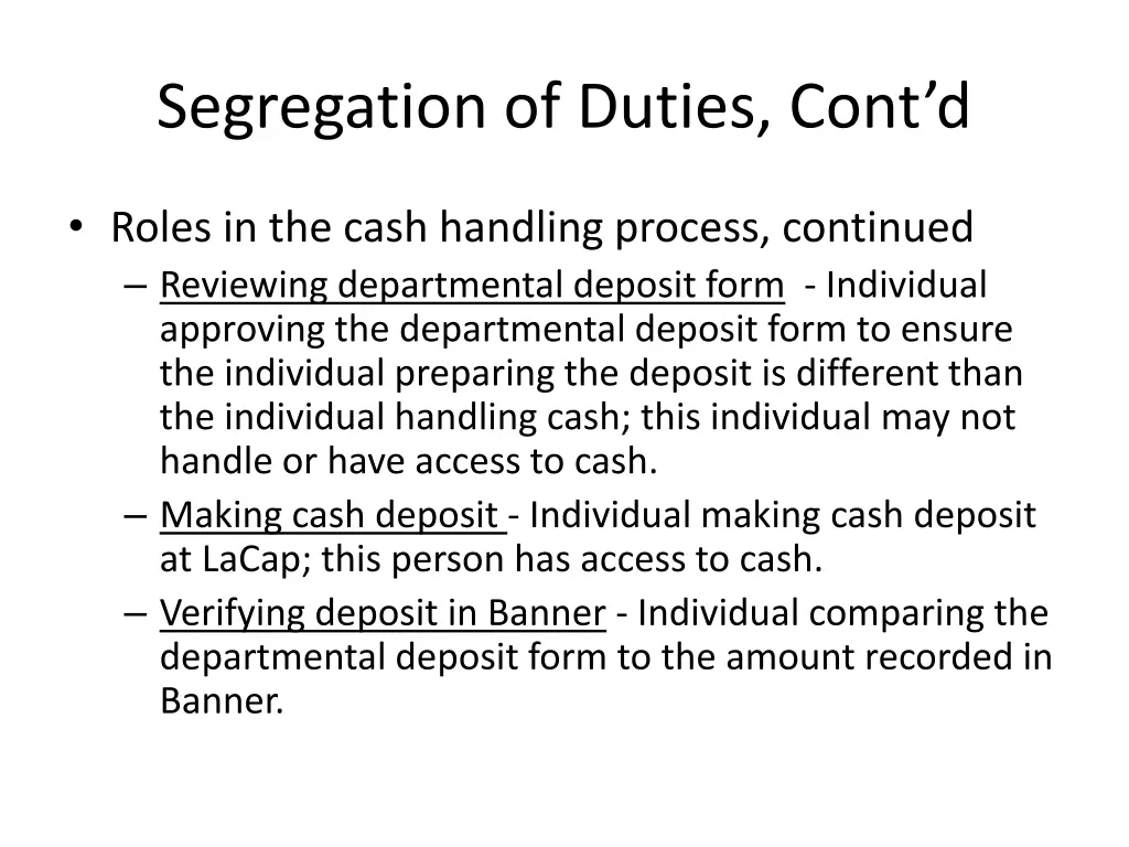 segregation of duties cont d 1