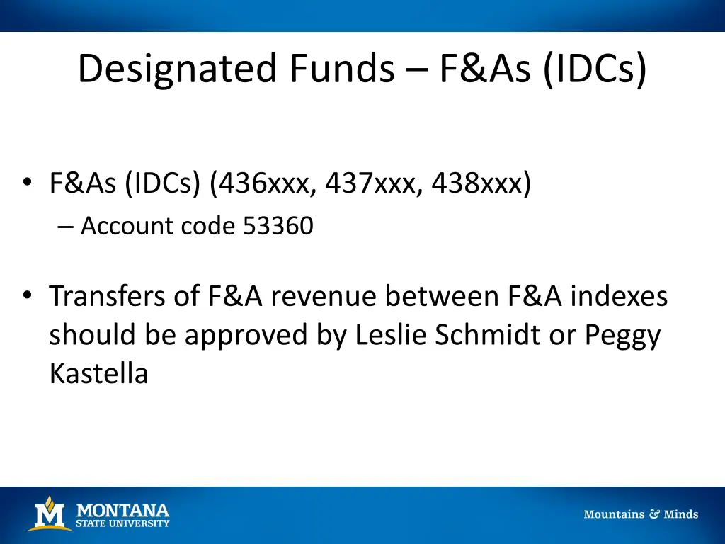 designated funds f as idcs