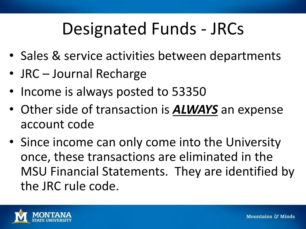 designated funds jrcs