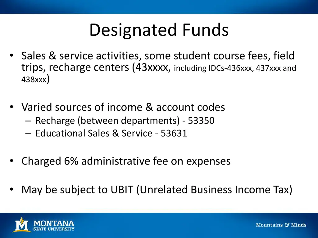 designated funds