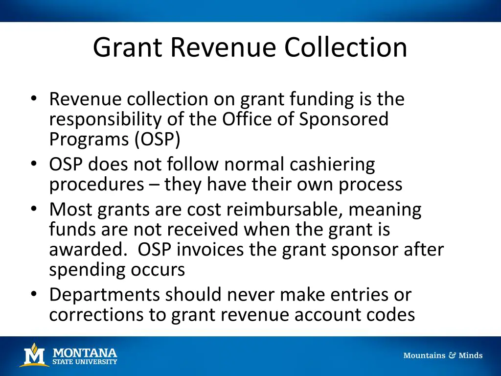 grant revenue collection