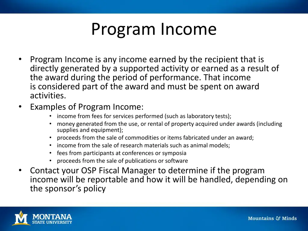 program income