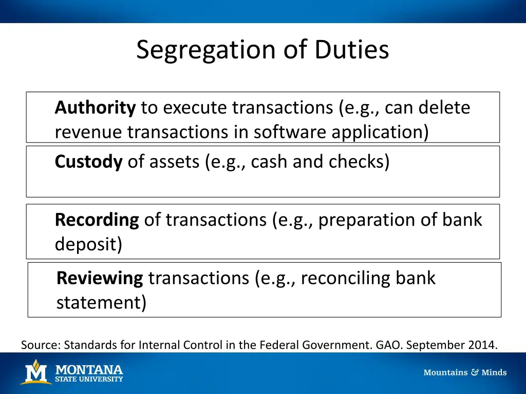 segregation of duties