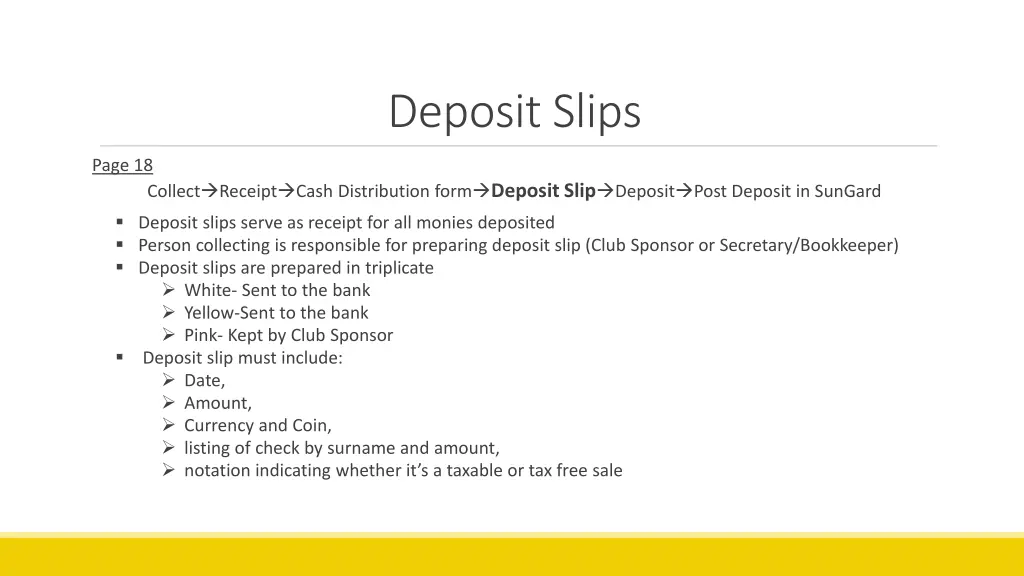 deposit slips