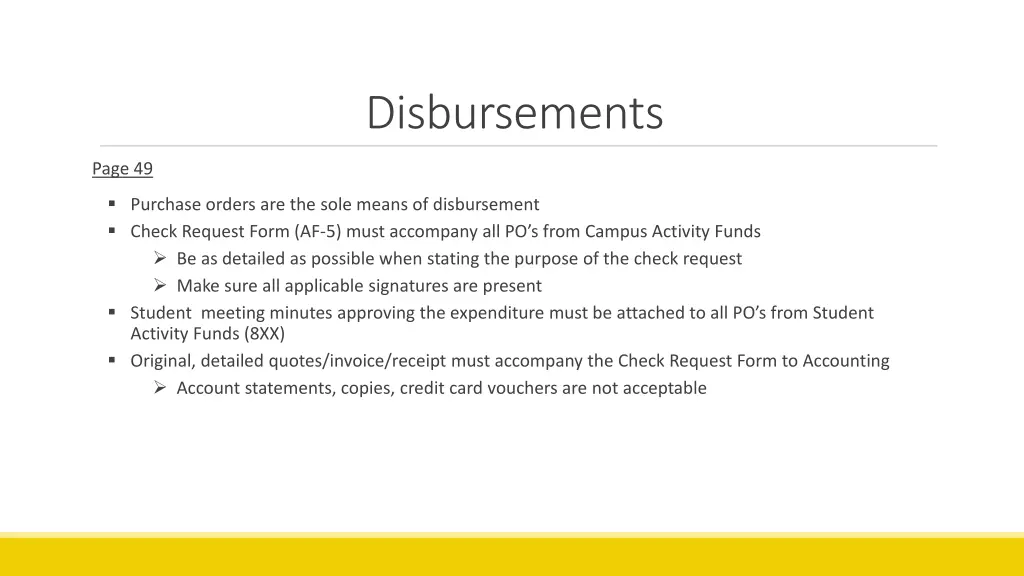 disbursements