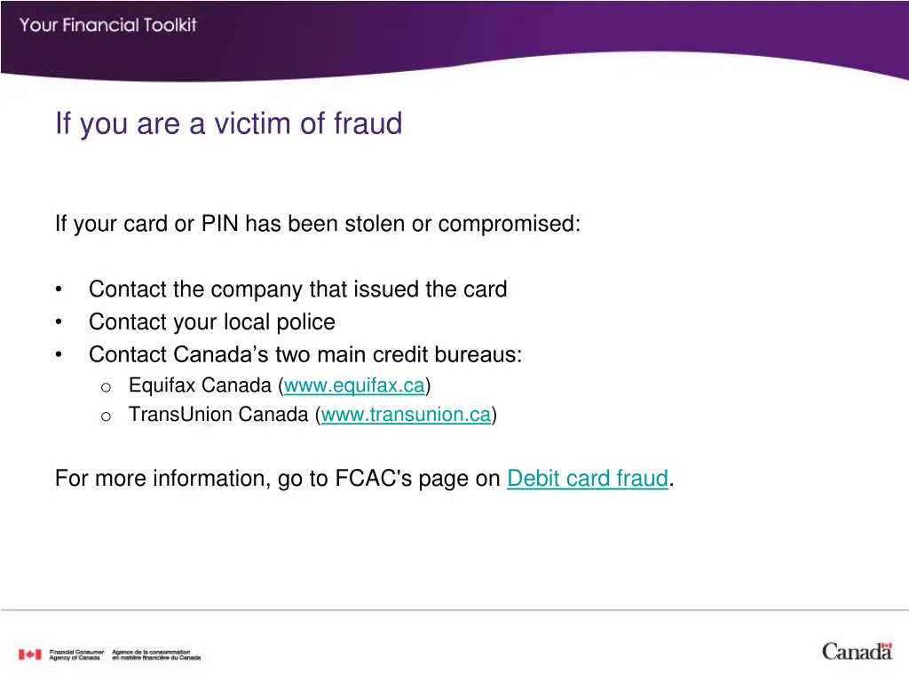 if you are a victim of fraud