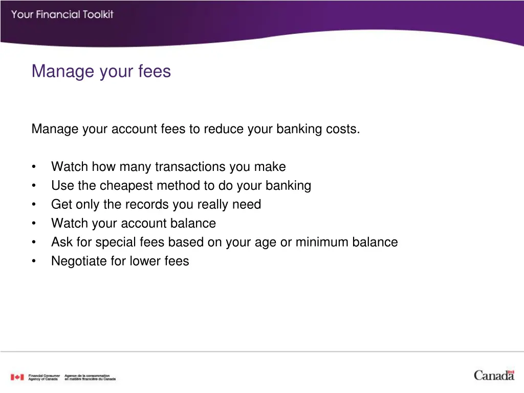 manage your fees