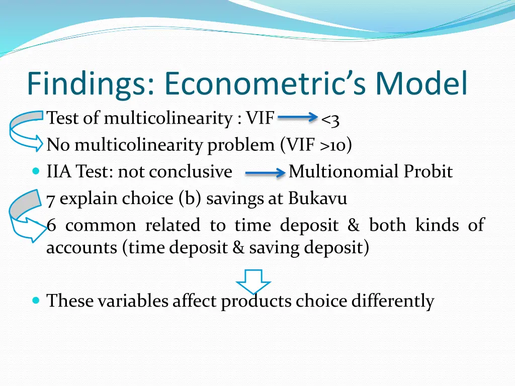 findings econometric s model test