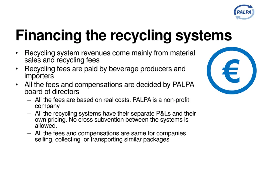 financing the recycling systems