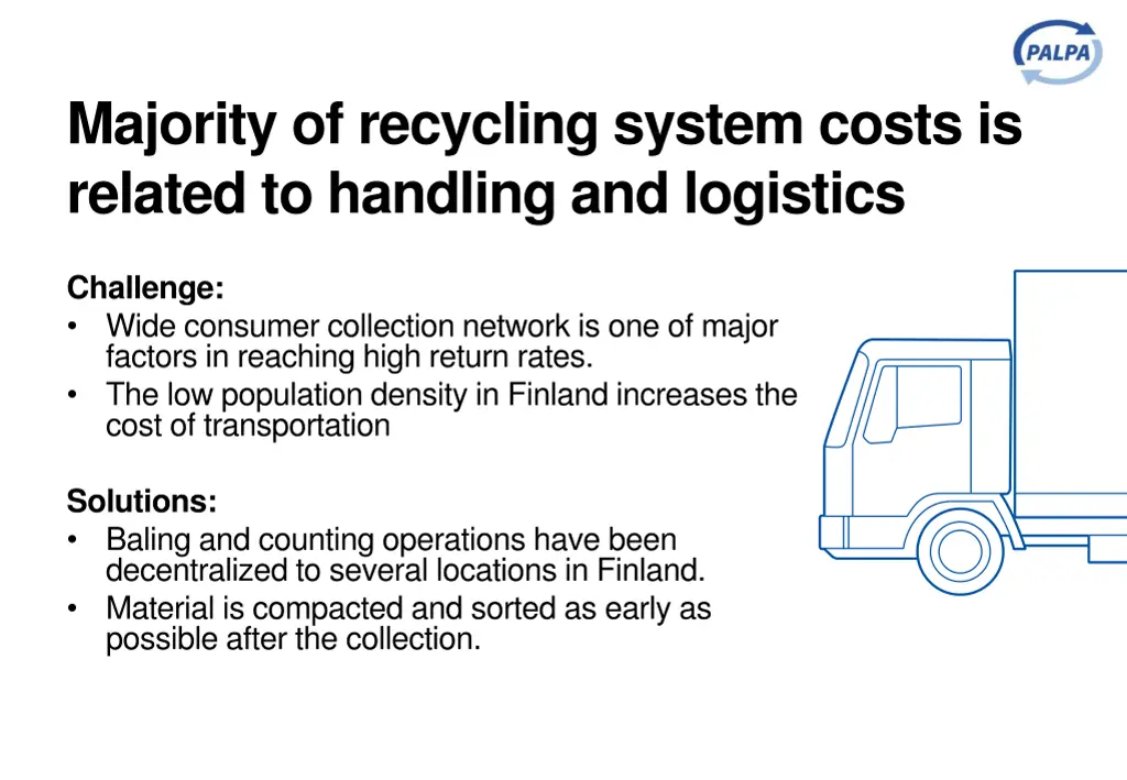 majority of recycling system costs is related