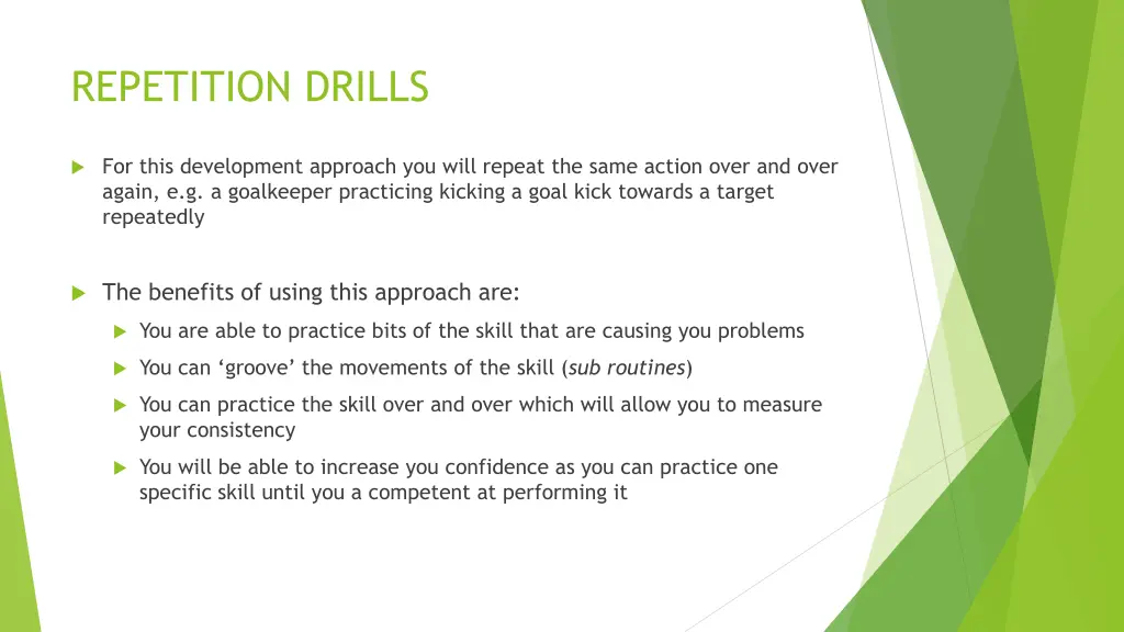 repetition drills