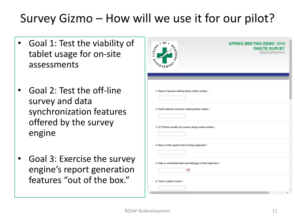 survey gizmo how will we use it for our pilot