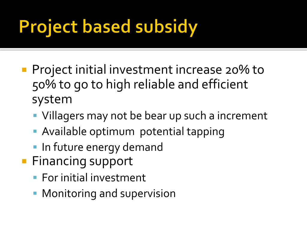 project initial investment increase