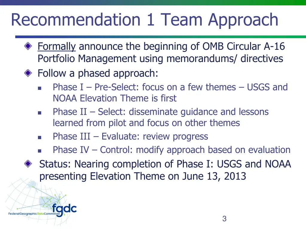 recommendation 1 team approach