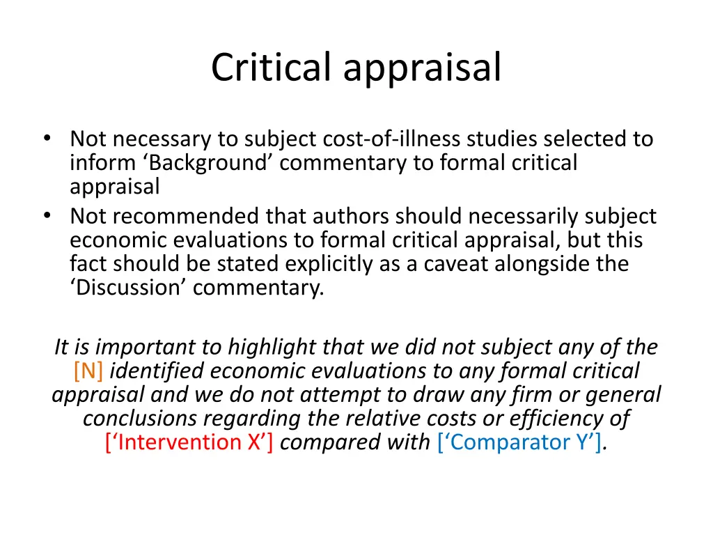 critical appraisal