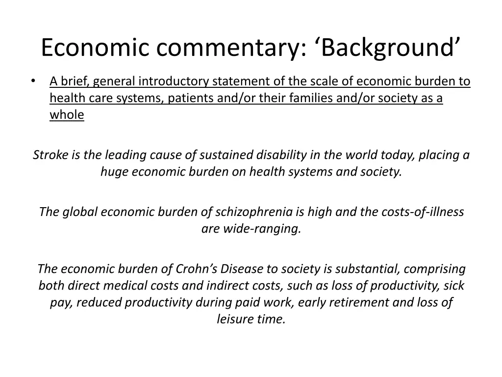 economic commentary background