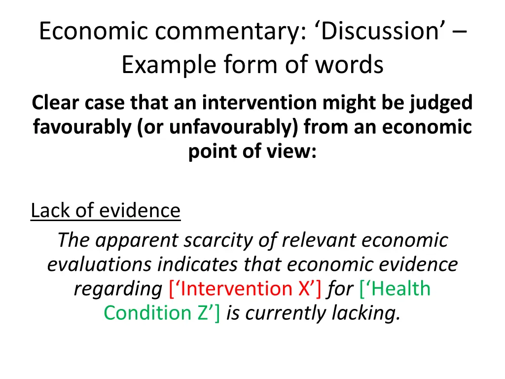 economic commentary discussion example form