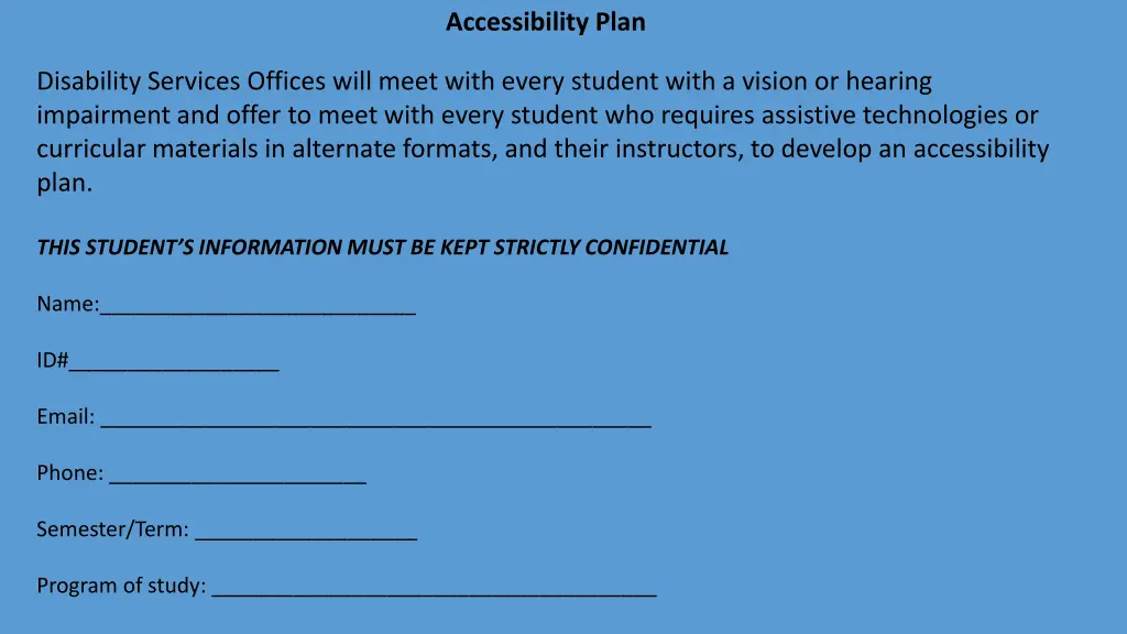 accessibility plan