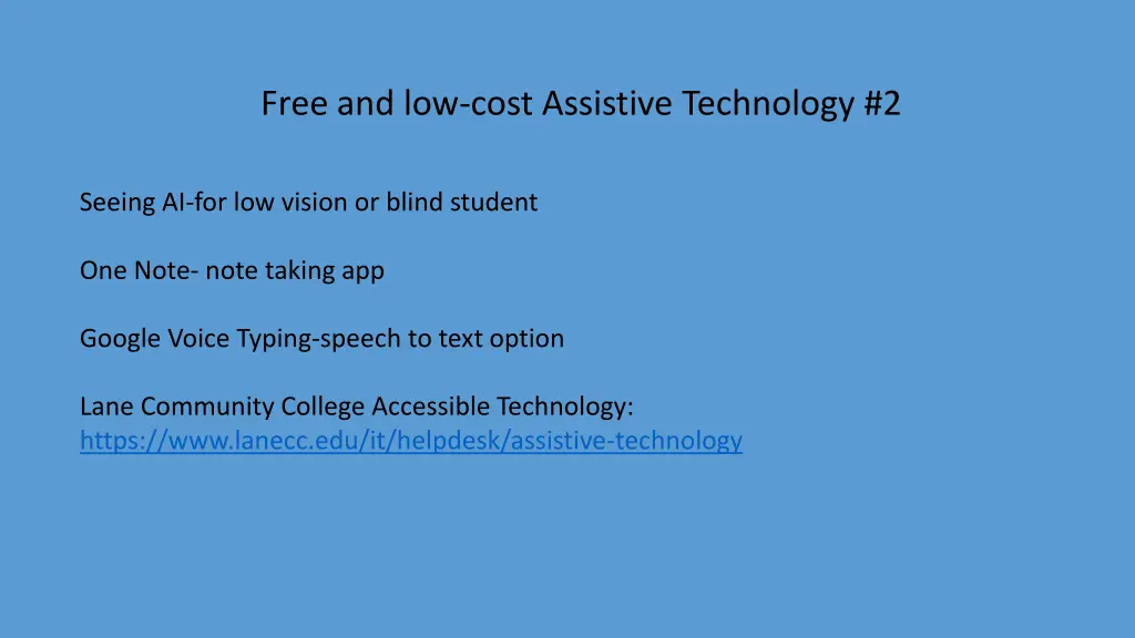 free and low cost assistive technology 2