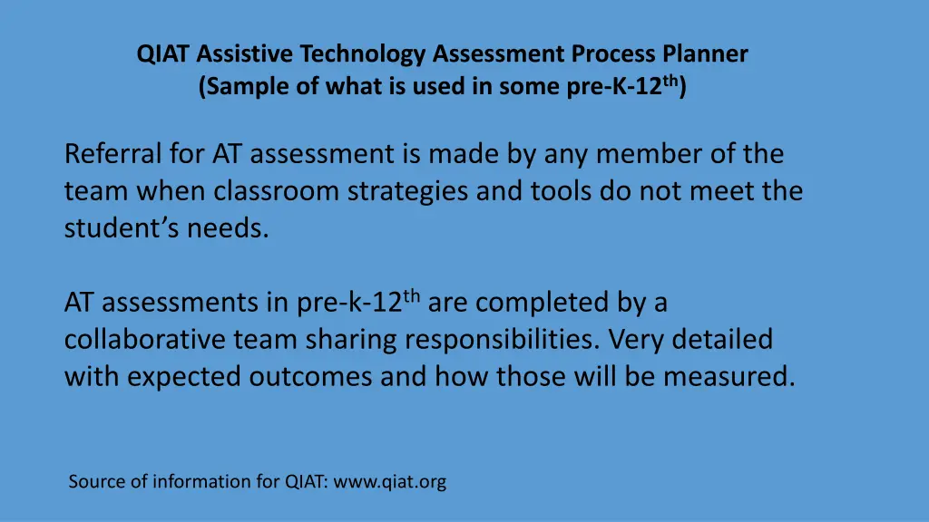 qiat assistive technology assessment process