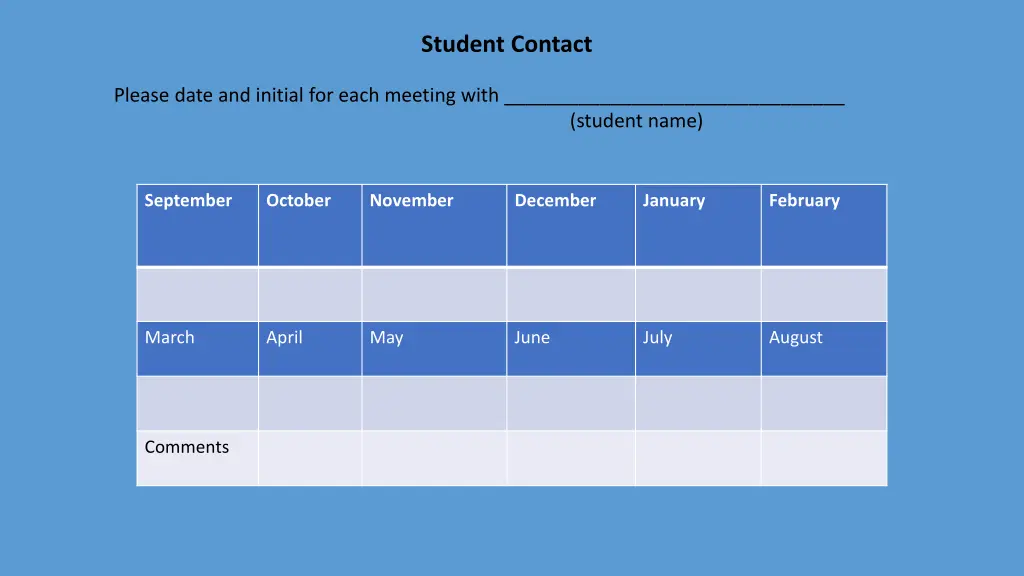 student contact