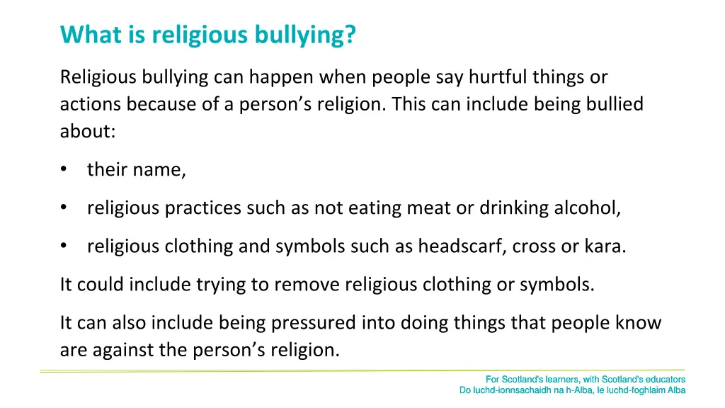 what is religious bullying