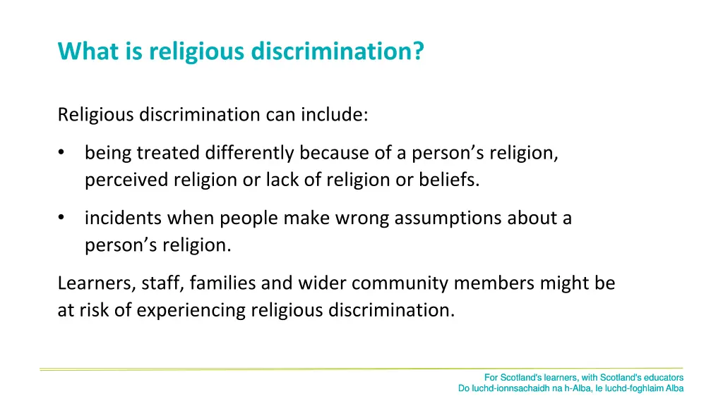 what is religious discrimination