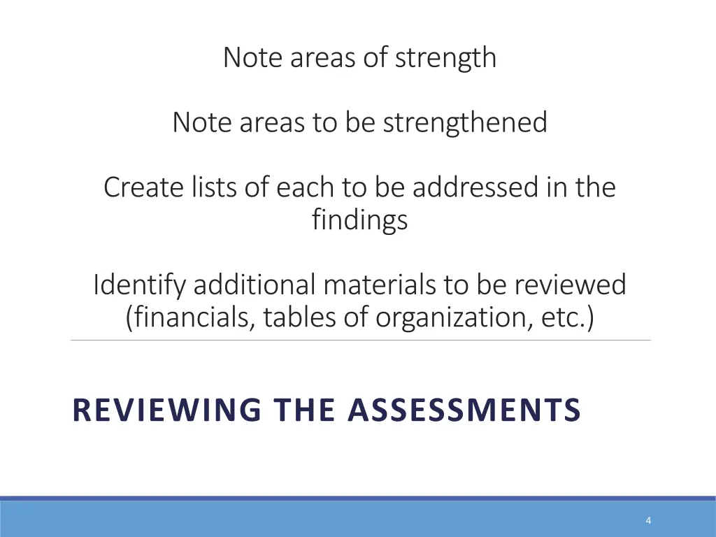 note areas of strength