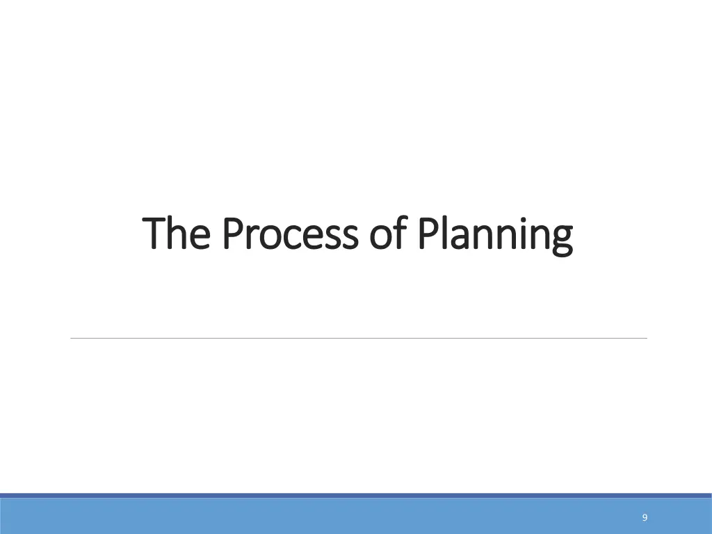 the process of planning the process of planning