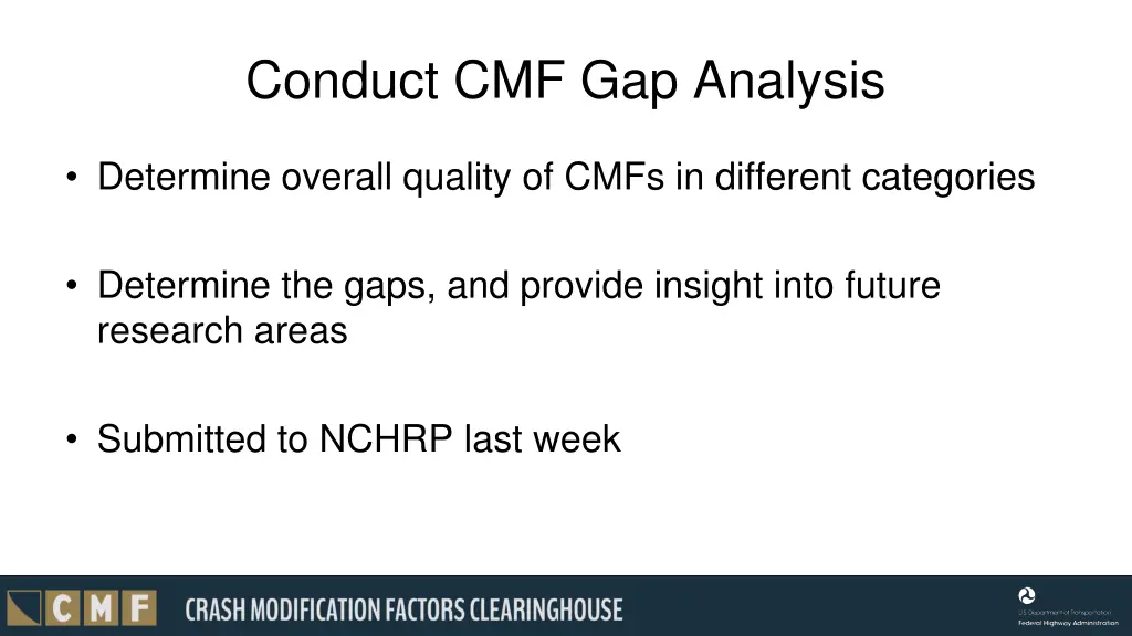 conduct cmf gap analysis