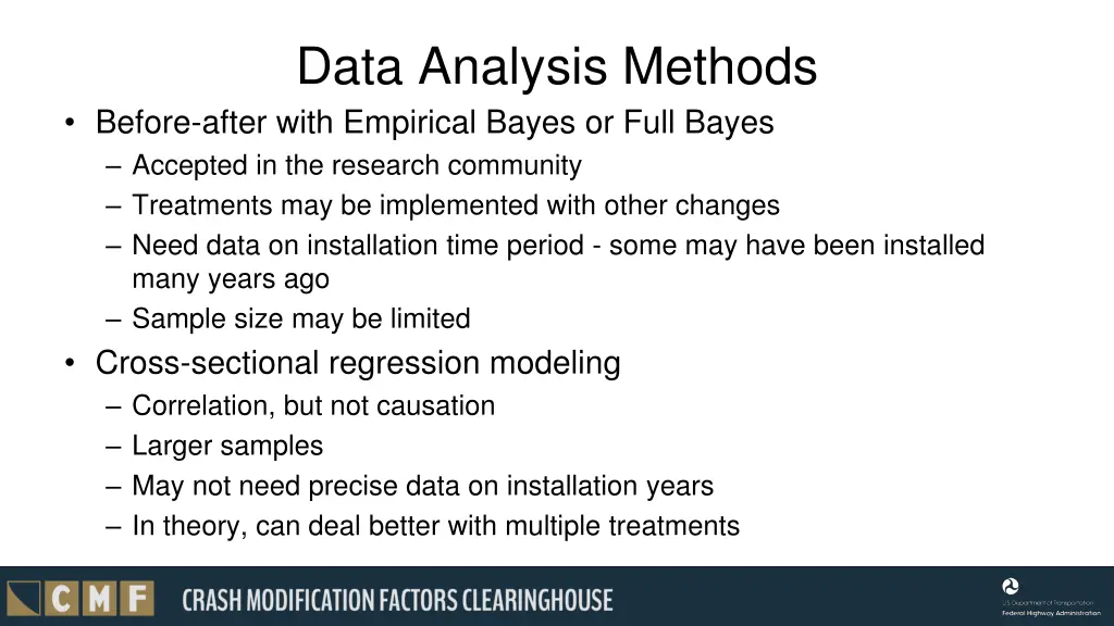 data analysis methods before after with empirical