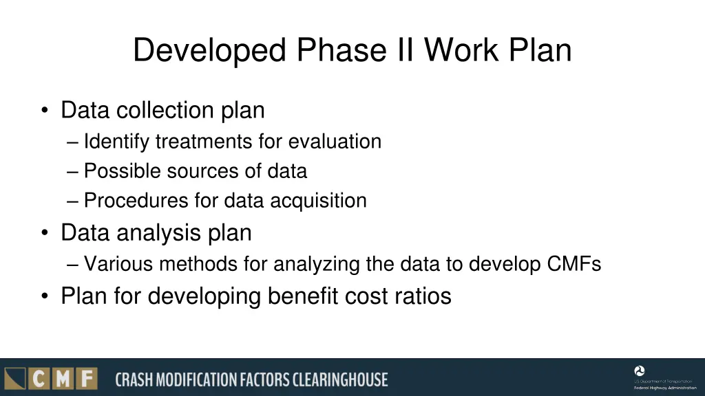 developed phase ii work plan